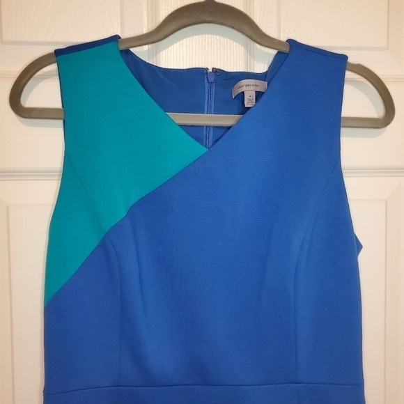 Classiques Entier Dress 6 Womens  Blue Green Colorblock Sheath Sleeveles… - Picture 2 of 11